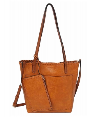 Fashion Front Pocket 2-in-1 Shopper LHU352 CAMEL
